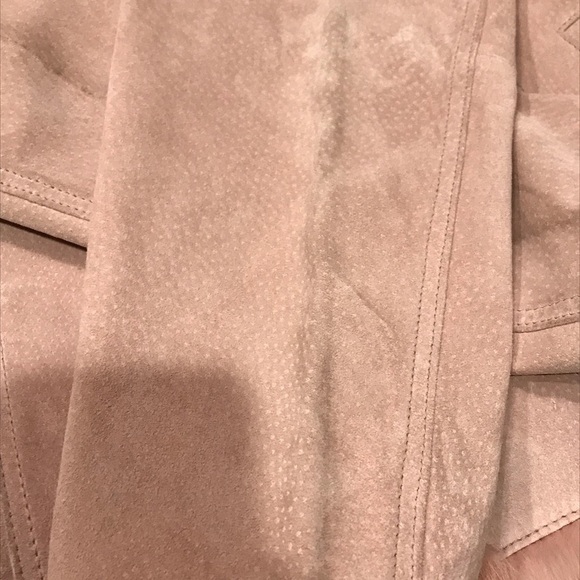 Vintage Wilson’s Leather Maxima Pink Suede Trucker Style Jacket Rabbit Trim - Picture 12 of 15